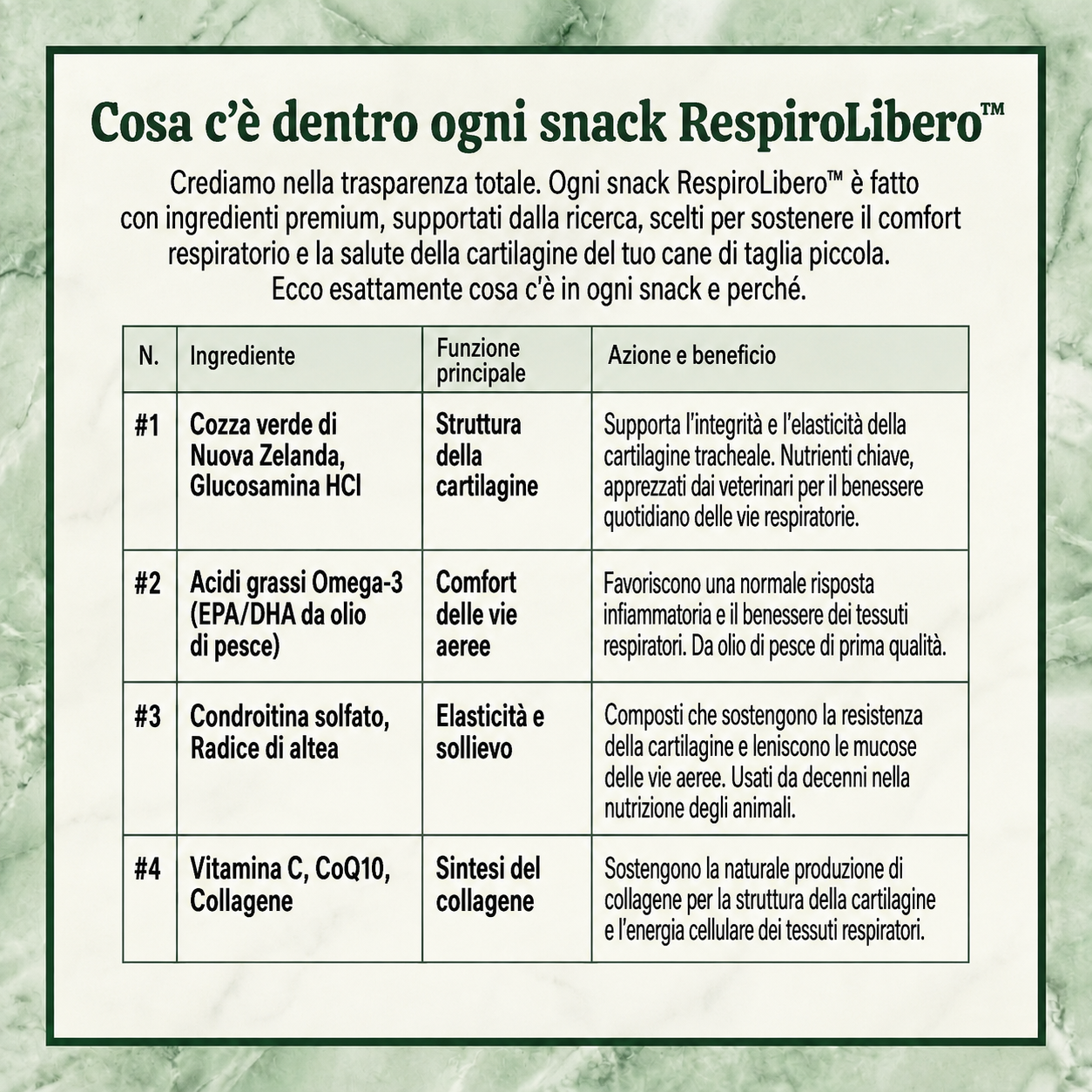 Cosa c'è dentro ogni snack RespiroLibero™
