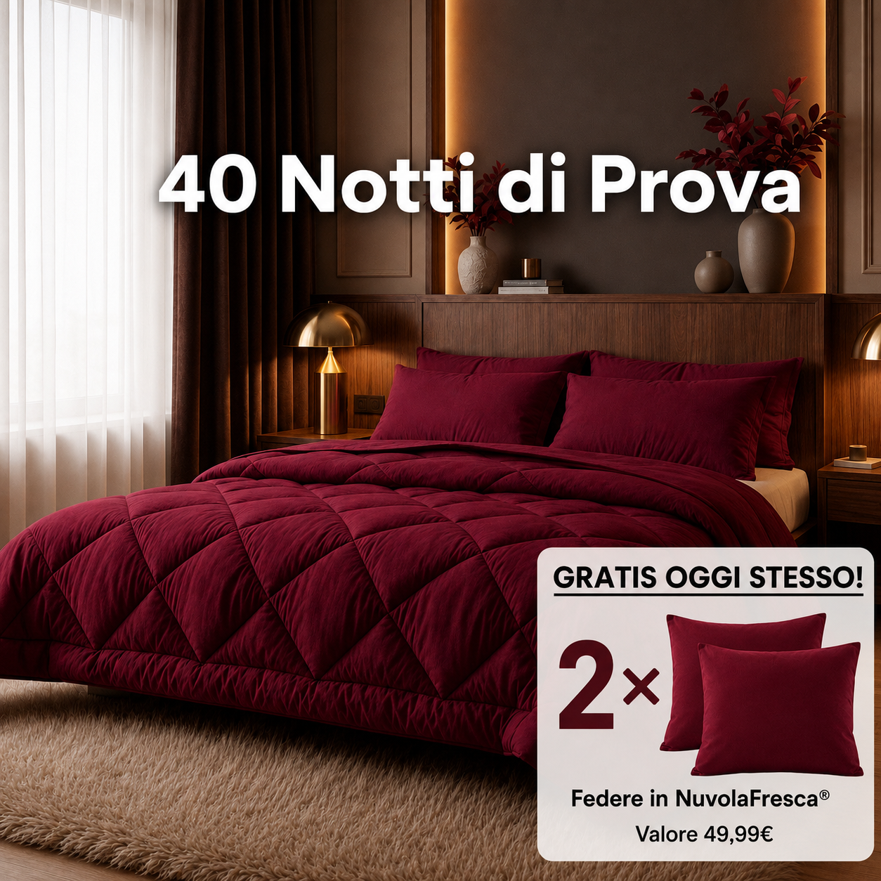 FacileNotte coperta Rosso — 40 notti di prova