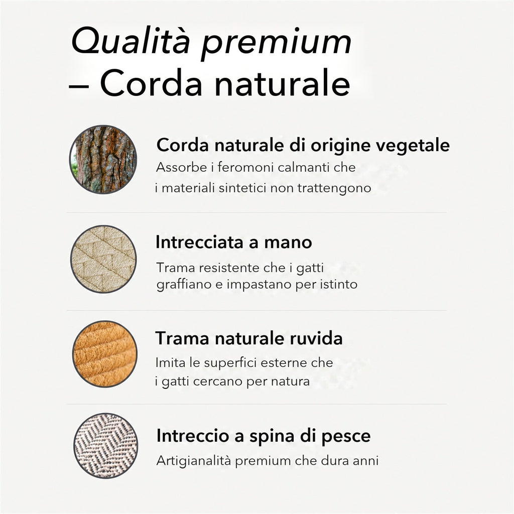 Dettaglio della corda naturale intrecciata a mano a spina di pesce della Cesta Istinto
