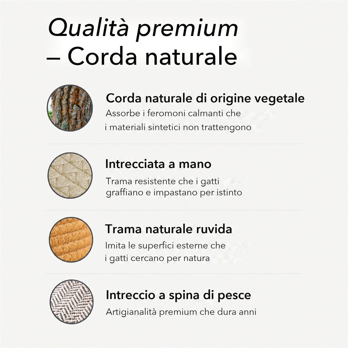 Dettaglio della corda naturale intrecciata a mano a spina di pesce della Cesta Istinto