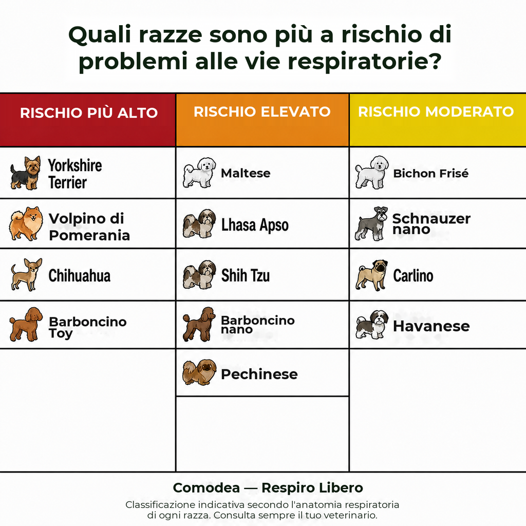 Razze più a rischio di problemi alle vie respiratorie